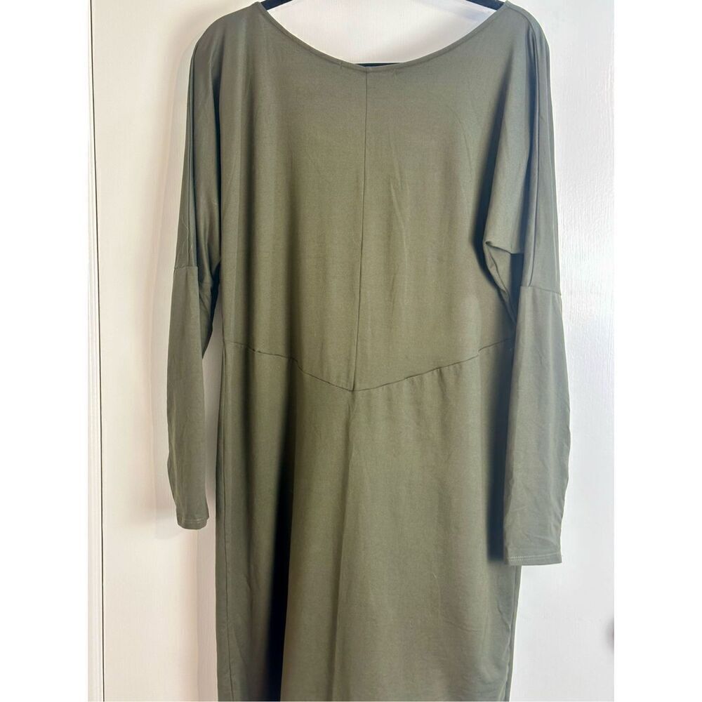 Yana K NWT Olive Green boat dress - size OSFA - Picture 9 of 9